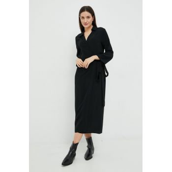 Sisley rochie culoarea negru, maxi, drept