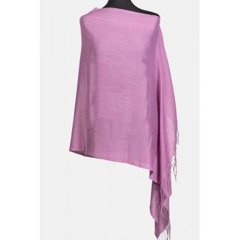 Esarfa lavanda din cashmere subtire dreptunghiulara