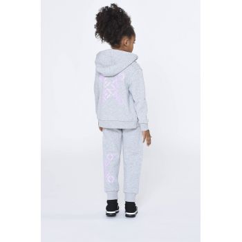 Kenzo Kids hanorac de bumbac pentru copii culoarea gri, melanj