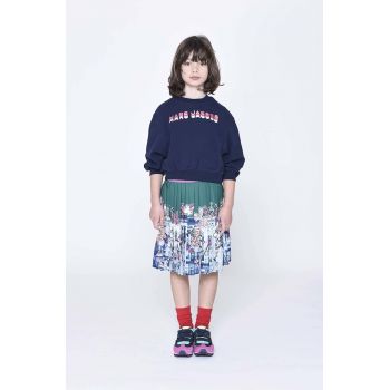 Marc Jacobs hanorac de bumbac pentru copii culoarea albastru marin, cu imprimeu de firma originala