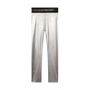 Michael Kors leggins copii culoarea argintiu, neted