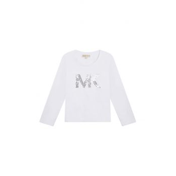 Michael Kors longsleeve din bumbac pentru copii culoarea alb