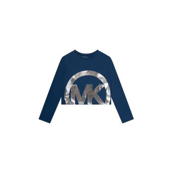 Michael Kors longsleeve din bumbac pentru copii culoarea albastru marin de firma original