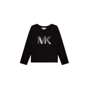 Michael Kors longsleeve din bumbac pentru copii culoarea negru