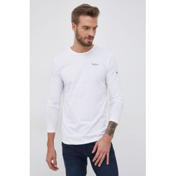 Pepe Jeans Longsleeve Original Basic 2 culoarea alb, material neted