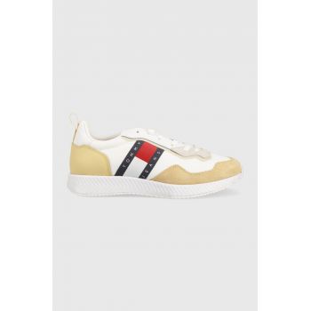 Tommy Jeans sneakers Track Cleat culoarea alb