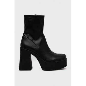 Aldo botine Grandstep femei, culoarea negru, cu platforma