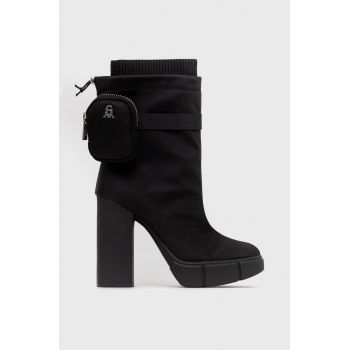 Steve Madden botine Riseup femei, culoarea negru, cu toc drept