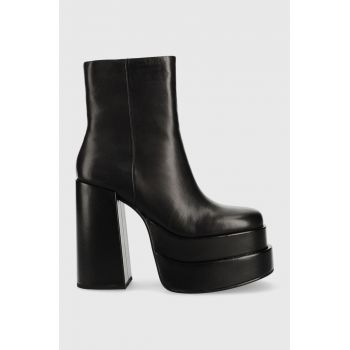 Steve Madden cizme de piele Cobra femei, culoarea negru, cu toc drept