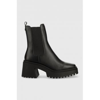 Steve Madden ghete chelsea de piele Parkway femei, culoarea negru, cu toc drept