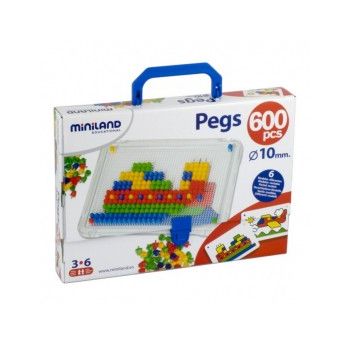 Miniland - Pegs - Mozaic 10 cu 600 piese