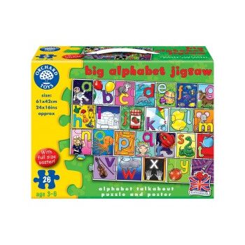 Puzzle de podea in limba engleza Invata alfabetul (26 piese - poster inclus) BIG ALPHABET JIGSAW