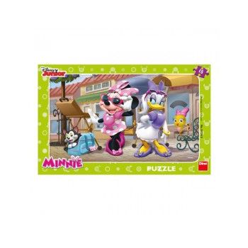 Puzzle - minnie si daisy la plimbare (15 piese)