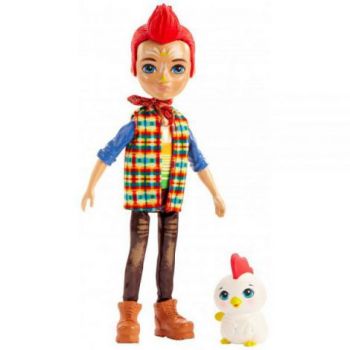 Papusa Enchantimals by Mattel Redward Rooster cu figurina Cluck