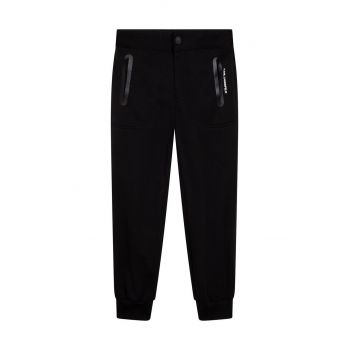 Karl Lagerfeld pantaloni copii culoarea negru, neted