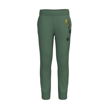 Lego Wear pantaloni de trening din bumbac pentru copii culoarea verde, cu imprimeu