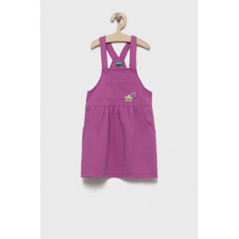 United Colors of Benetton rochie fete culoarea violet, mini, evazati