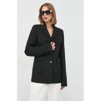 Victoria Beckham sacou culoarea negru, un singur rand de nasturi, neted