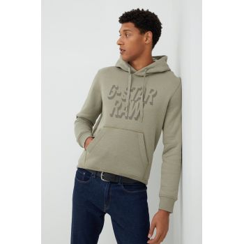 G-Star Raw bluza barbati, culoarea verde, neted