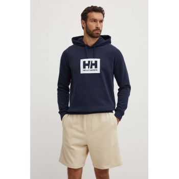 Helly Hansen hanorac de bumbac culoarea bleumarin, cu imprimeu 53289