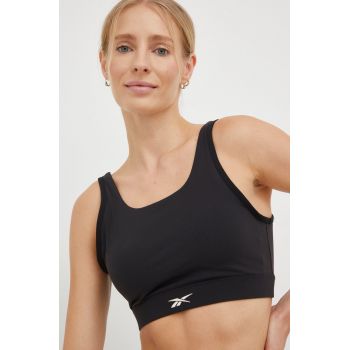 Reebok sutien yoga culoarea negru, neted