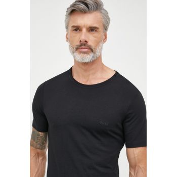 BOSS tricou din bumbac (3-pack) culoarea negru, uni 50475284