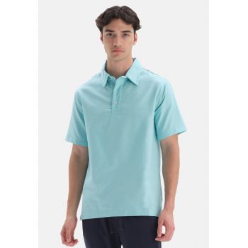 Tricou polo de bumbac cu aspect texturat