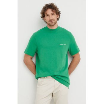 Samsoe Samsoe tricou din bumbac culoarea verde, neted