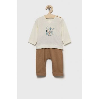 United Colors of Benetton set de bumbac pentru copii culoarea bej