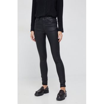 Pepe Jeans pantaloni femei, culoarea negru, mulata, high waist