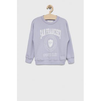 Abercrombie & Fitch bluza copii culoarea violet, neted