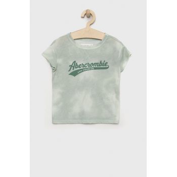 Abercrombie & Fitch tricou copii culoarea verde