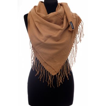 Esarfa camel patrata din material gros tip cashmere