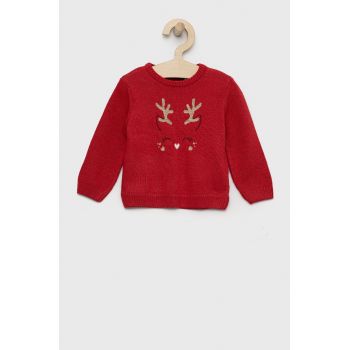 Birba&Trybeyond pulover pentru copii din amestec de lana culoarea rosu