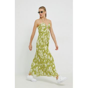 Abercrombie & Fitch rochie culoarea verde, midi, evazati