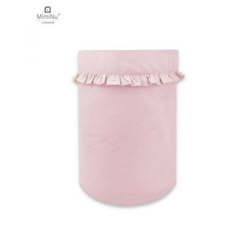 Cos rotund pentru depozitare jucarii MimiNu din bumbac 50x35 cm Royal powder pink