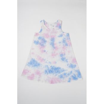 Rochie de bumbac cu aspect tie-dye