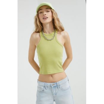 Abercrombie & Fitch top femei, culoarea verde ieftin