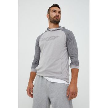 Helly Hansen bluza barbati, culoarea gri, cu glugă, modelator de firma original