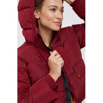 Pepe Jeans geaca femei, culoarea bordo, de iarna