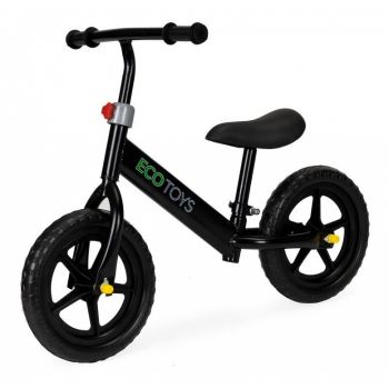 Bicicleta fara pedale cu roti din spuma eva Ecotoys JM 763 Negru