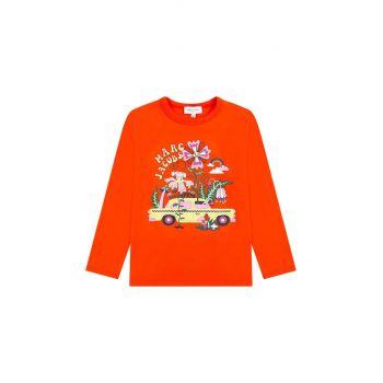 Marc Jacobs longsleeve din bumbac pentru copii culoarea rosu