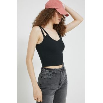 Abercrombie & Fitch top femei, culoarea negru