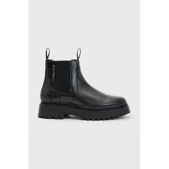 AllSaints ghete chelsea de piele Arlo femei, culoarea negru, cu platforma