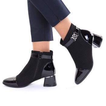 Botine piele ecologica negre Pimenta