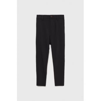 Abercrombie & Fitch pantaloni copii culoarea negru, neted