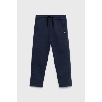 Abercrombie & Fitch pantaloni de trening pentru copii culoarea albastru marin, neted