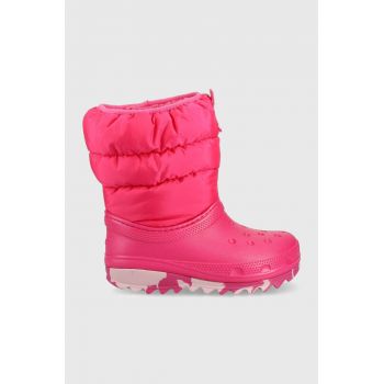 Crocs cizme de iarna copii culoarea roz