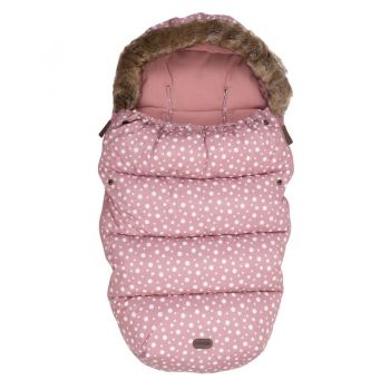 Sac de iarna FreeOn pentru carucior Polar Impermeabil guler detasabil din blanita Cu fleece in interior Pink Dots ieftin