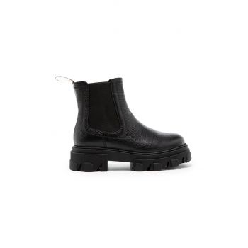 Charles Footwear ghete chelsea de piele femei, culoarea negru, cu platforma